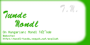 tunde mondl business card